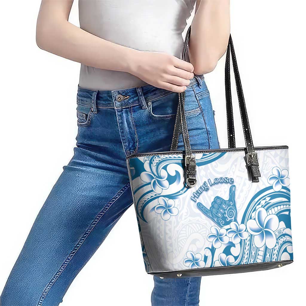 Aloha Hawaii Shaka Leather Tote Bag Hang Loose Blue Version DT05 - Polynesian Pride