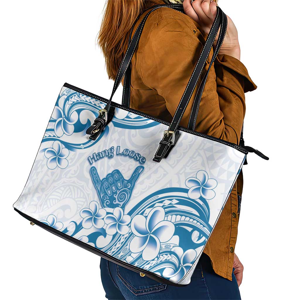 Aloha Hawaii Shaka Leather Tote Bag Hang Loose Blue Version DT05 - Polynesian Pride