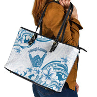 Aloha Hawaii Shaka Leather Tote Bag Hang Loose Blue Version DT05 - Polynesian Pride