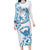 Aloha Hawaii Shaka Long Sleeve Bodycon Dress Hang Loose Blue Version - Polynesian Pride