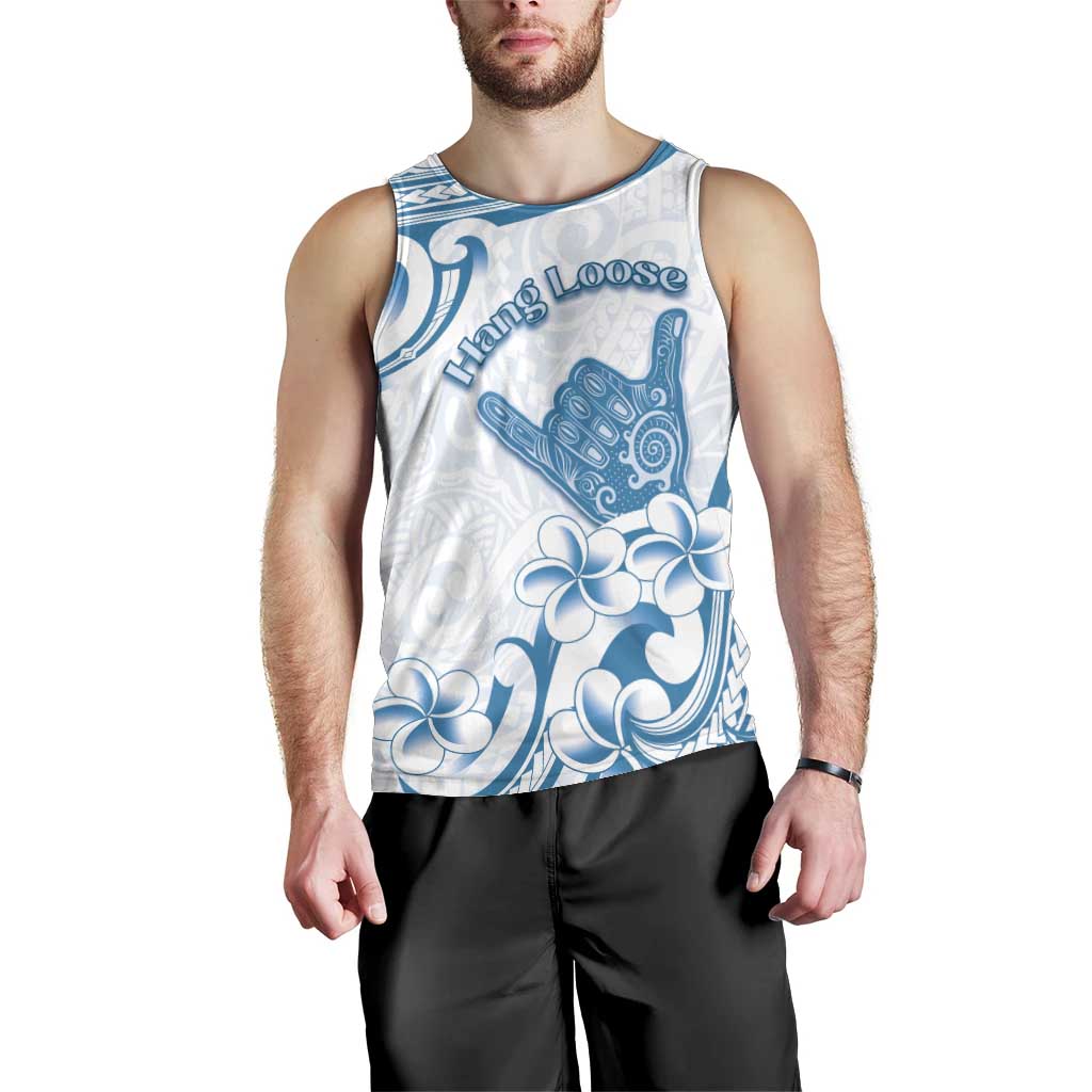 Aloha Hawaii Shaka Men Tank Top Hang Loose Blue Version - Polynesian Pride