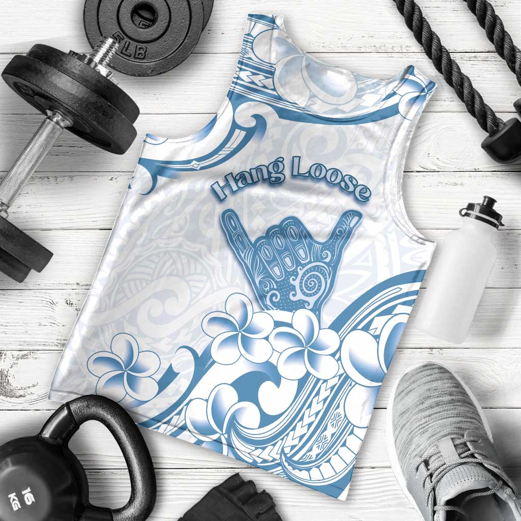 Aloha Hawaii Shaka Men Tank Top Hang Loose Blue Version - Polynesian Pride