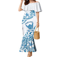 Aloha Hawaii Shaka Mermaid Dress Hang Loose Blue Version - Polynesian Pride