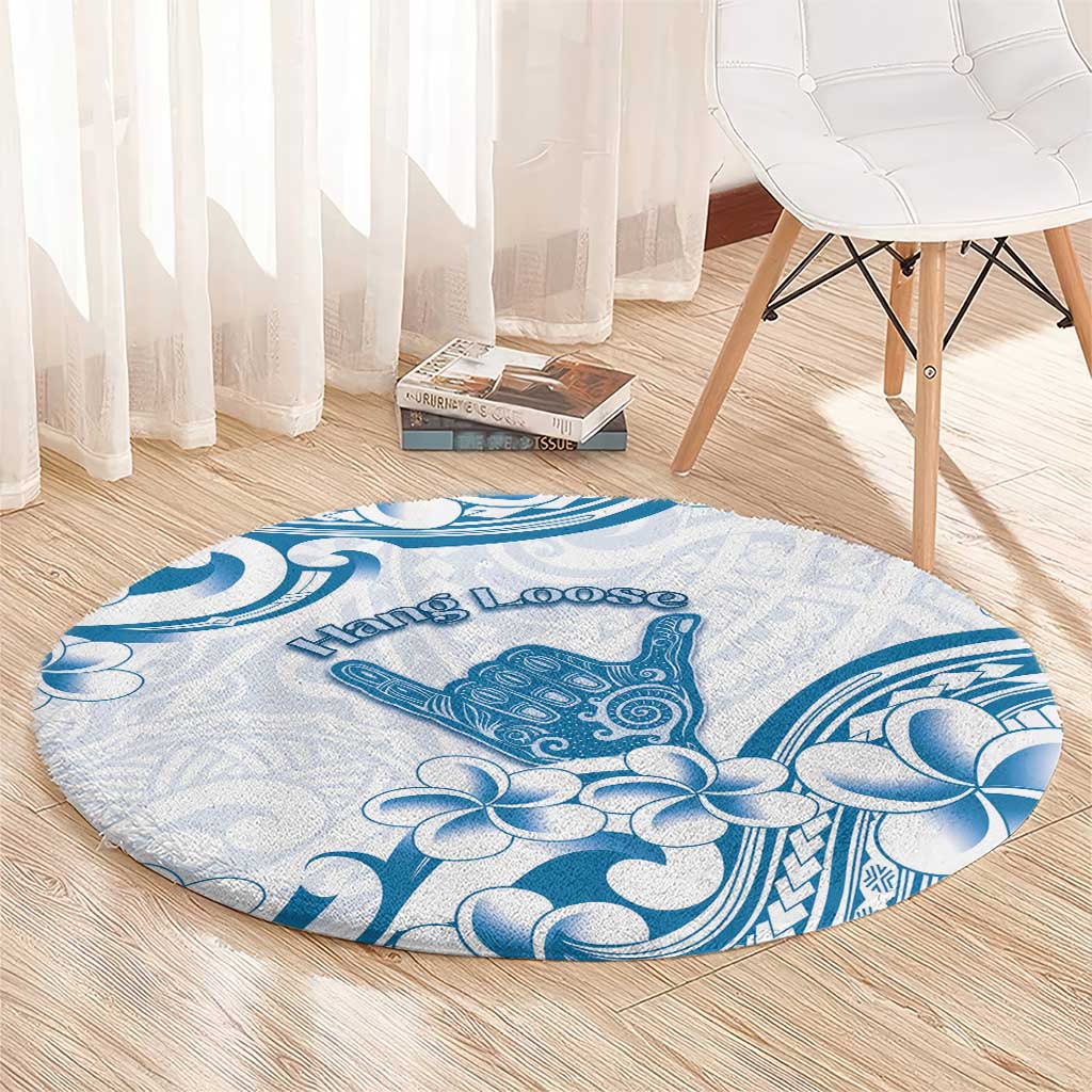 Aloha Hawaii Shaka Round Carpet Hang Loose Blue Version - Polynesian Pride
