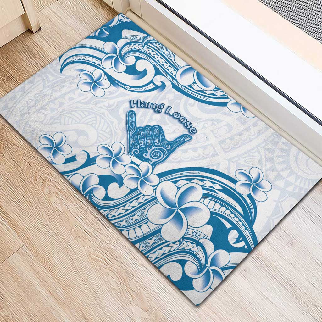 Aloha Hawaii Shaka Rubber Doormat Hang Loose Blue Version - Polynesian Pride