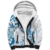 Aloha Hawaii Shaka Sherpa Hoodie Hang Loose Blue Version DT05 Unisex Blue - Polynesian Pride