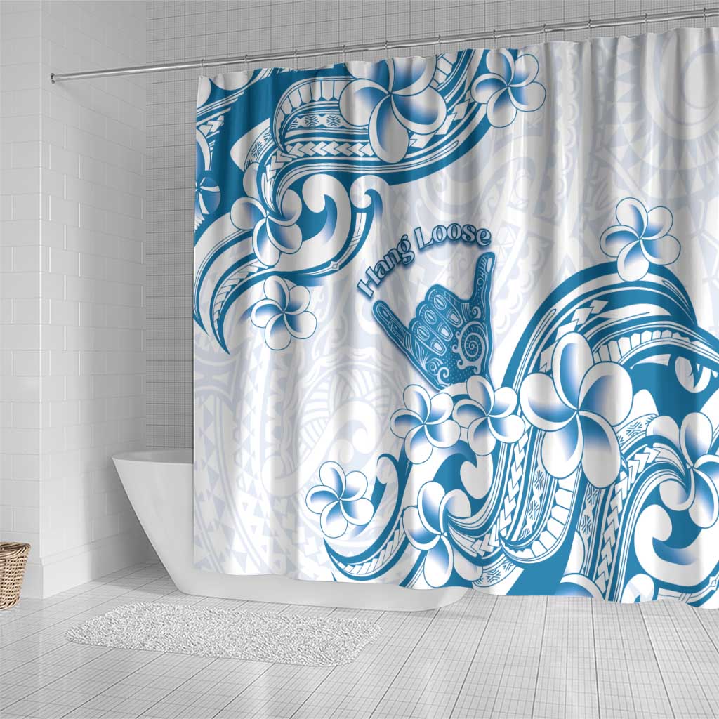 Aloha Hawaii Shaka Shower Curtain Hang Loose Blue Version - Polynesian Pride