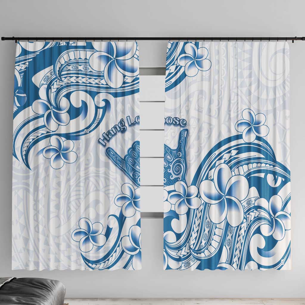 Aloha Hawaii Shaka Window Curtain Hang Loose Blue Version DT05 With Hooks Blue - Polynesian Pride