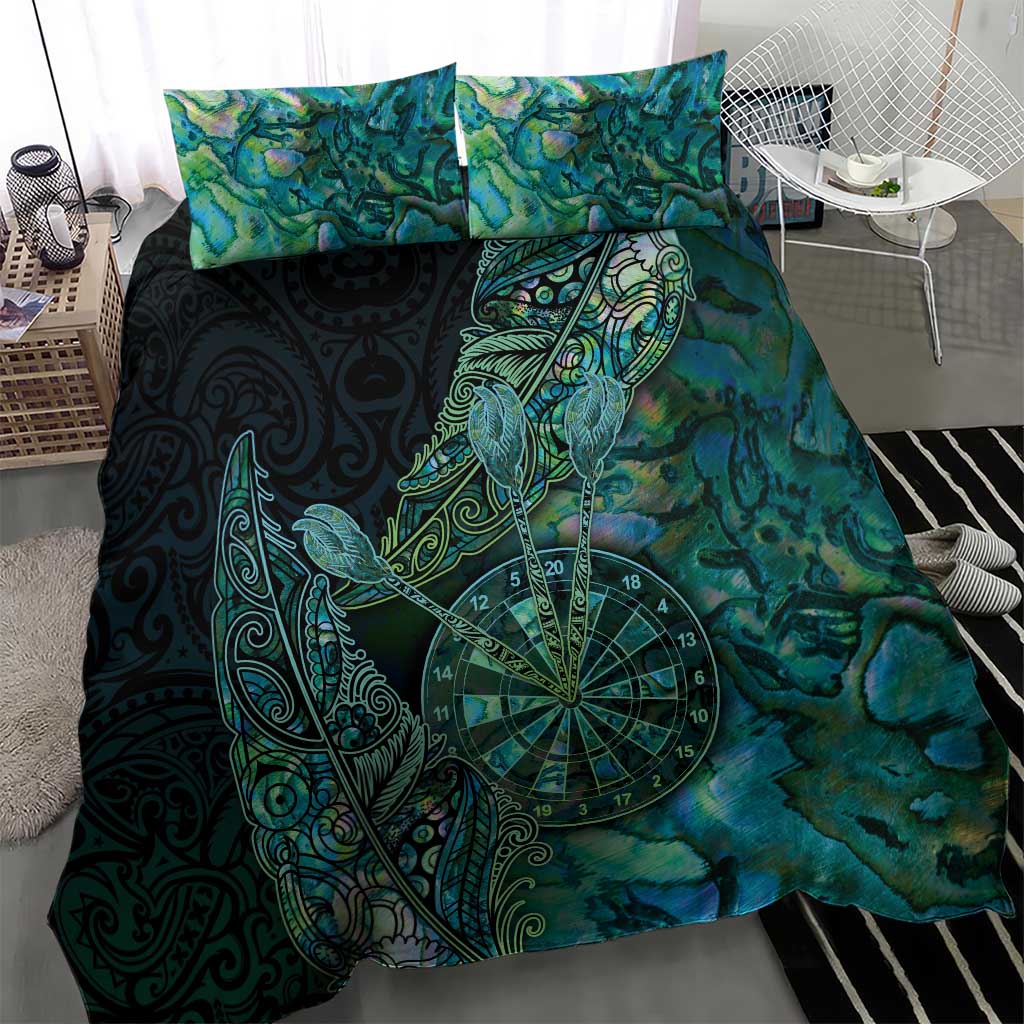 New Zealand Dart Bedding Set Maori Fern With Paua Shell - Polynesian Pride