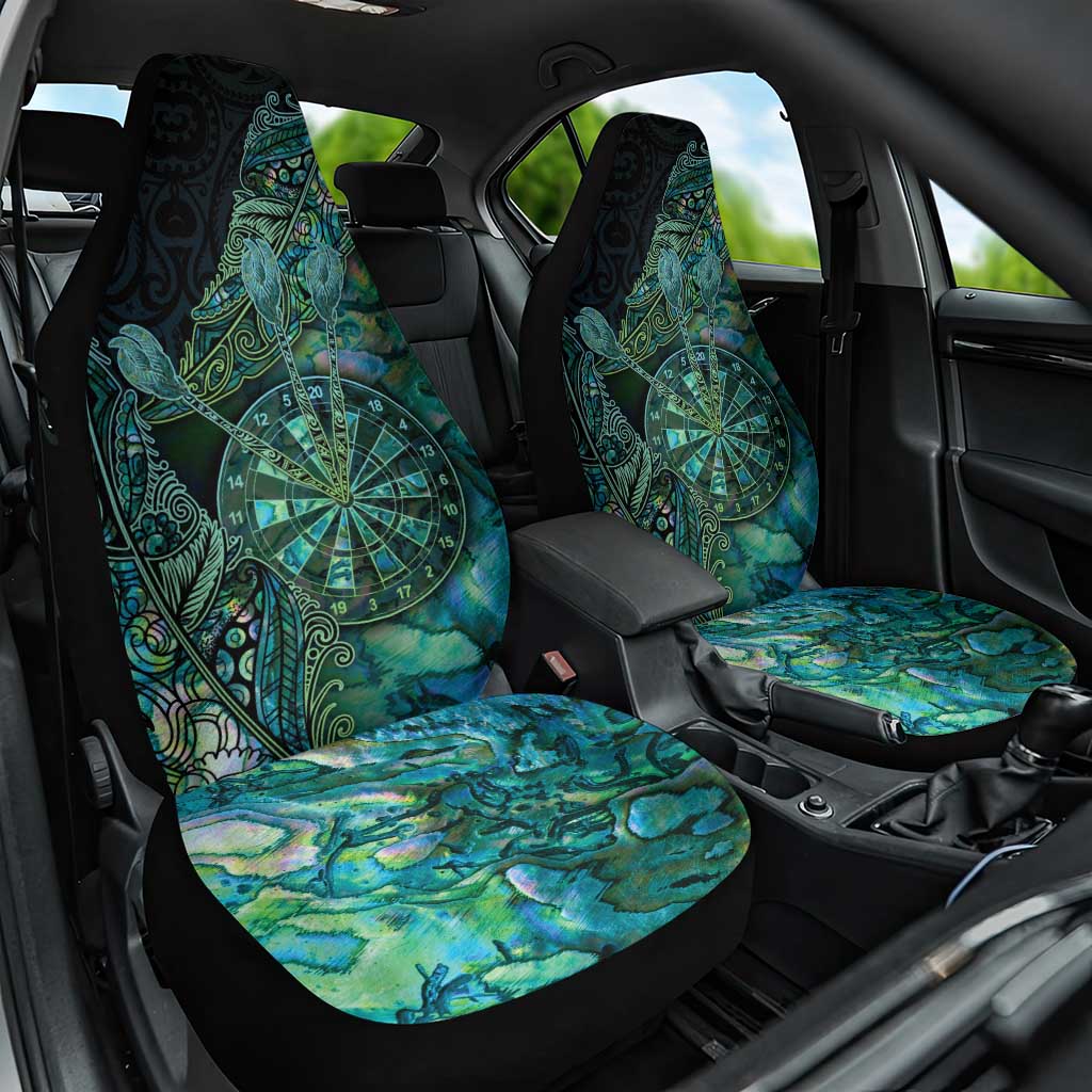 New Zealand Dart Car Seat Cover Maori Fern With Paua Shell - Polynesian Pride
