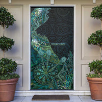 Personalised New Zealand Dart Door Cover Maori Fern With Paua Shell - Polynesian Pride