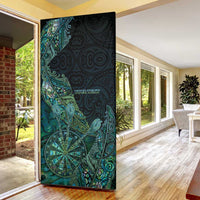 Personalised New Zealand Dart Door Cover Maori Fern With Paua Shell - Polynesian Pride