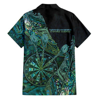 Personalised New Zealand Dart Family Matching Off The Shoulder Long Sleeve Dress and Hawaiian Shirt Maori Fern With Paua Shell - Polynesian Pride