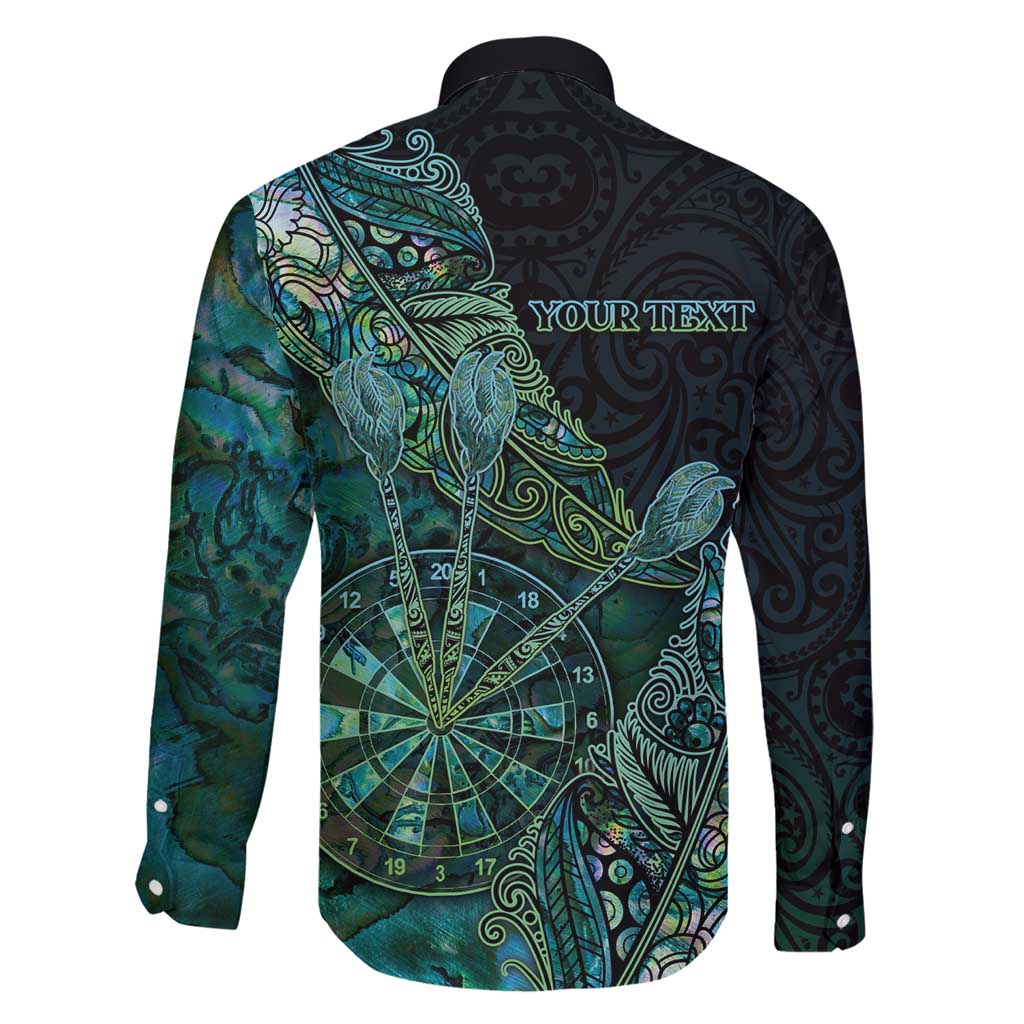 Personalised New Zealand Dart Family Matching Short Sleeve Bodycon Dress and Hawaiian Shirt Maori Fern With Paua Shell - Polynesian Pride