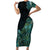 Personalised New Zealand Dart Family Matching Short Sleeve Bodycon Dress and Hawaiian Shirt Maori Fern With Paua Shell - Polynesian Pride