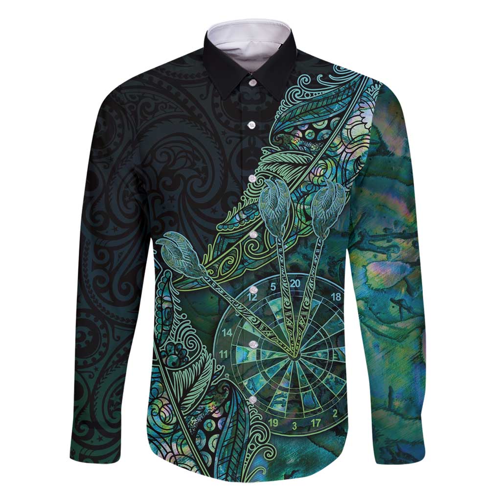 Personalised New Zealand Dart Family Matching Tank Maxi Dress and Hawaiian Shirt Maori Fern With Paua Shell - Polynesian Pride