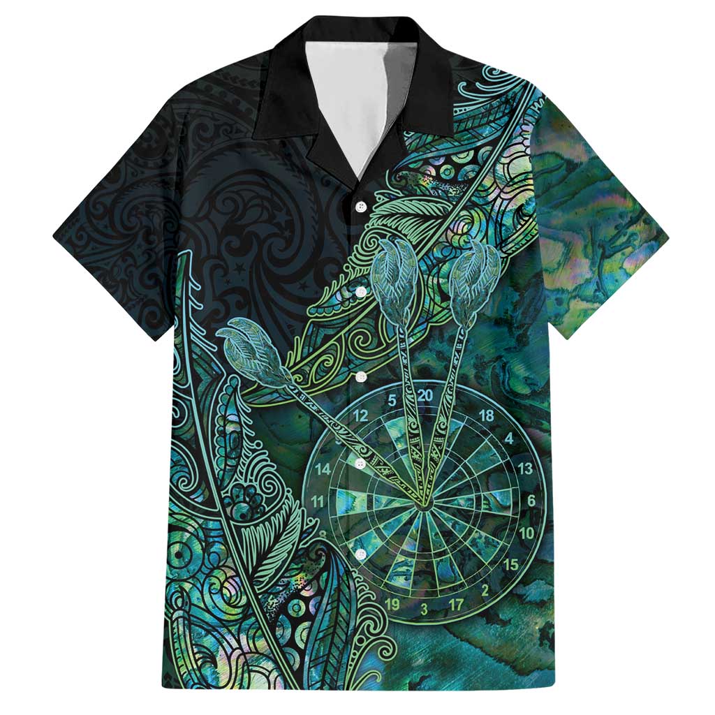 Personalised New Zealand Dart Hawaiian Shirt Maori Fern With Paua Shell - Polynesian Pride