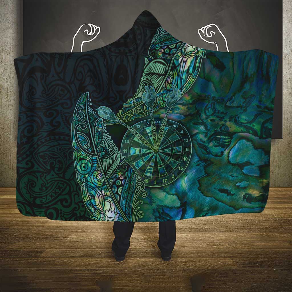 New Zealand Dart Hooded Blanket Maori Fern With Paua Shell - Polynesian Pride