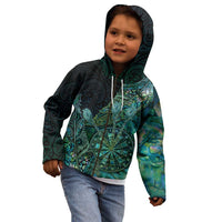Personalised New Zealand Dart Kid Hoodie Maori Fern With Paua Shell - Polynesian Pride