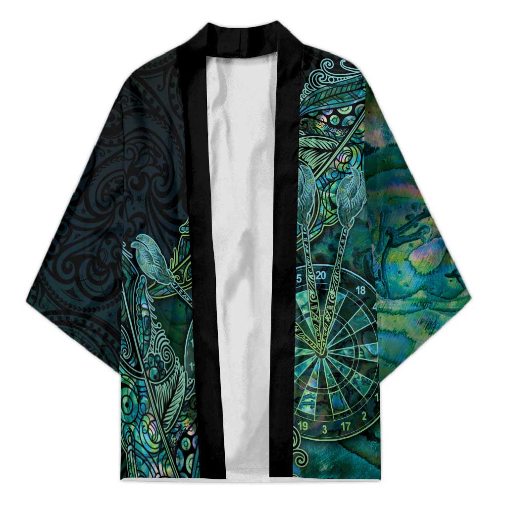 Personalised New Zealand Dart Kimono Maori Fern With Paua Shell - Polynesian Pride
