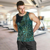 Personalised New Zealand Dart Men Tank Top Maori Fern With Paua Shell - Polynesian Pride