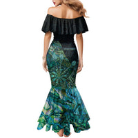 Personalised New Zealand Dart Mermaid Dress Maori Fern With Paua Shell - Polynesian Pride