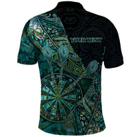 Personalised New Zealand Dart Polo Shirt Maori Fern With Paua Shell - Polynesian Pride