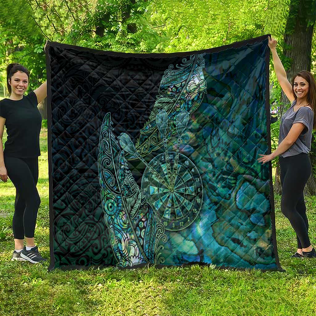 New Zealand Dart Quilt Maori Fern With Paua Shell - Polynesian Pride