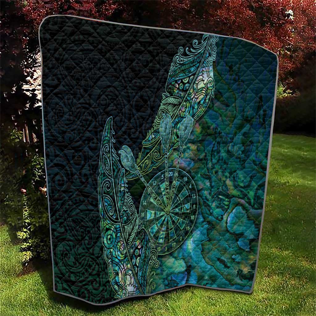 New Zealand Dart Quilt Maori Fern With Paua Shell - Polynesian Pride