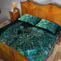 New Zealand Dart Quilt Bed Set Maori Fern With Paua Shell - Polynesian Pride