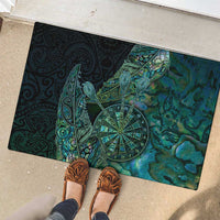 New Zealand Dart Rubber Doormat Maori Fern With Paua Shell - Polynesian Pride