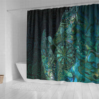 New Zealand Dart Shower Curtain Maori Fern With Paua Shell - Polynesian Pride