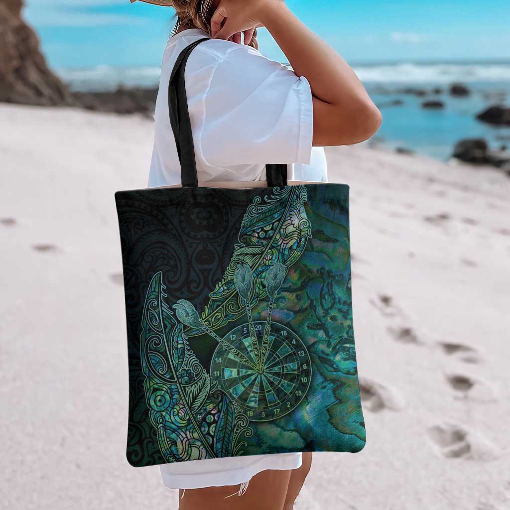 New Zealand Dart Tote Bag Maori Fern With Paua Shell - Polynesian Pride