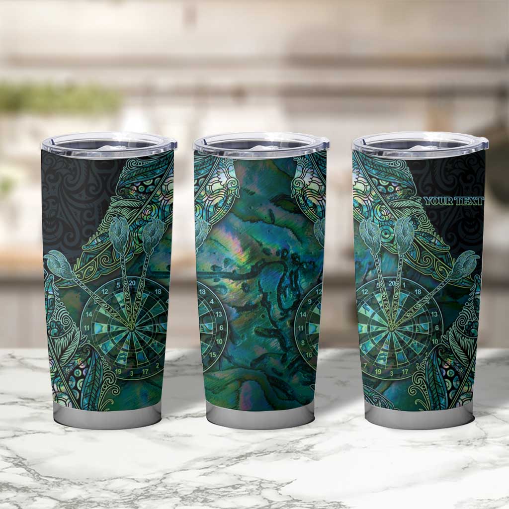 Personalised New Zealand Dart Tumbler Cup Maori Fern With Paua Shell - Polynesian Pride