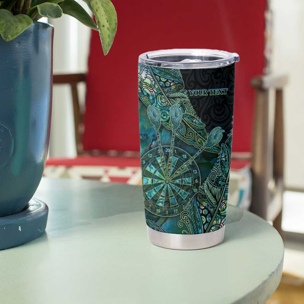 Personalised New Zealand Dart Tumbler Cup Maori Fern With Paua Shell - Polynesian Pride