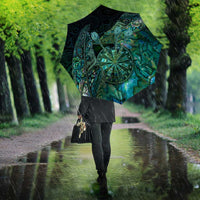 New Zealand Dart Umbrella Maori Fern With Paua Shell - Polynesian Pride