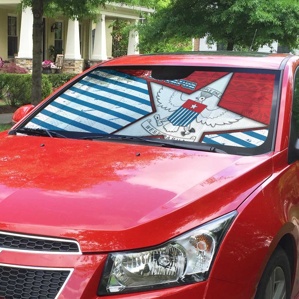 West Papua Morning Star Auto Sun Shade One People One Soul - Polynesian Pride