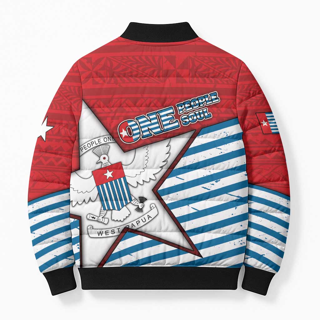 West Papua Morning Star Bomber Puffer Jacket One People One Soul - Polynesian Pride