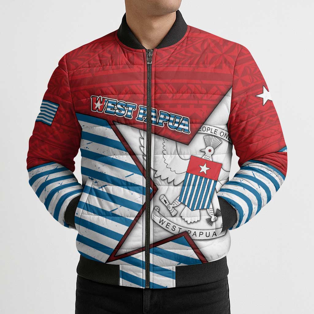 West Papua Morning Star Bomber Puffer Jacket One People One Soul - Polynesian Pride
