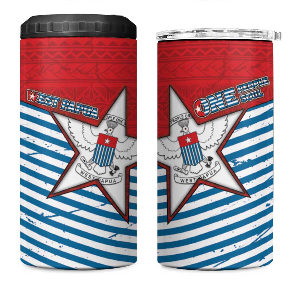 West Papua Morning Star 4 in 1 Can Cooler Tumbler One People One Soul - Polynesian Pride