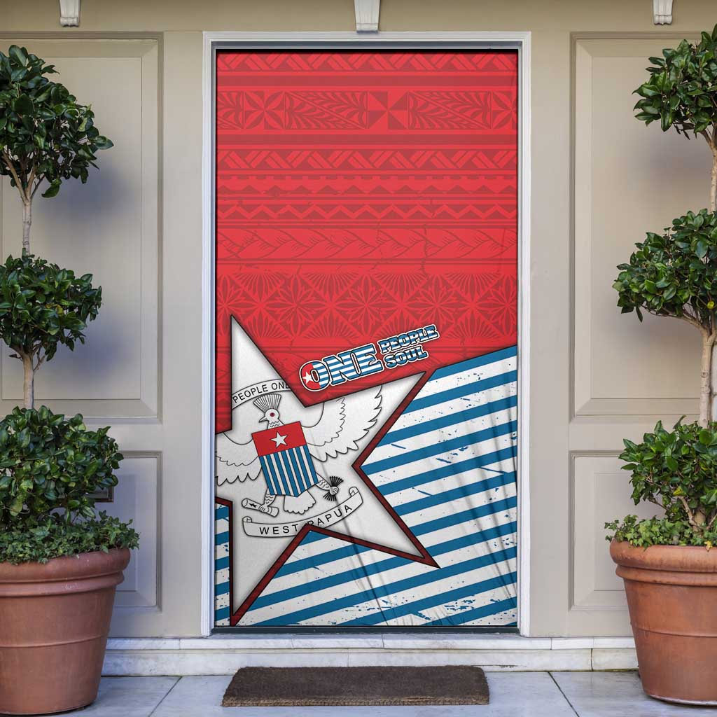 West Papua Morning Star Door Cover One People One Soul - Polynesian Pride