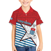 West Papua Morning Star Family Matching Summer Maxi Dress and Hawaiian Shirt One People One Soul DT05 Son's Shirt Red - Polynesian Pride