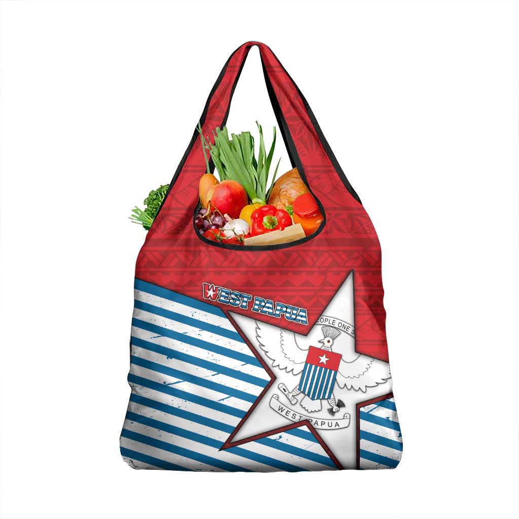 West Papua Morning Star Grocery Bag One People One Soul - Polynesian Pride