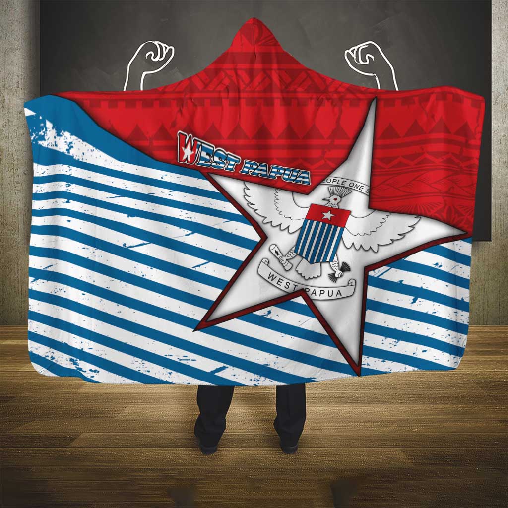West Papua Morning Star Hooded Blanket One People One Soul - Polynesian Pride