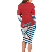 West Papua Morning Star Long Sleeve Bodycon Dress One People One Soul - Polynesian Pride