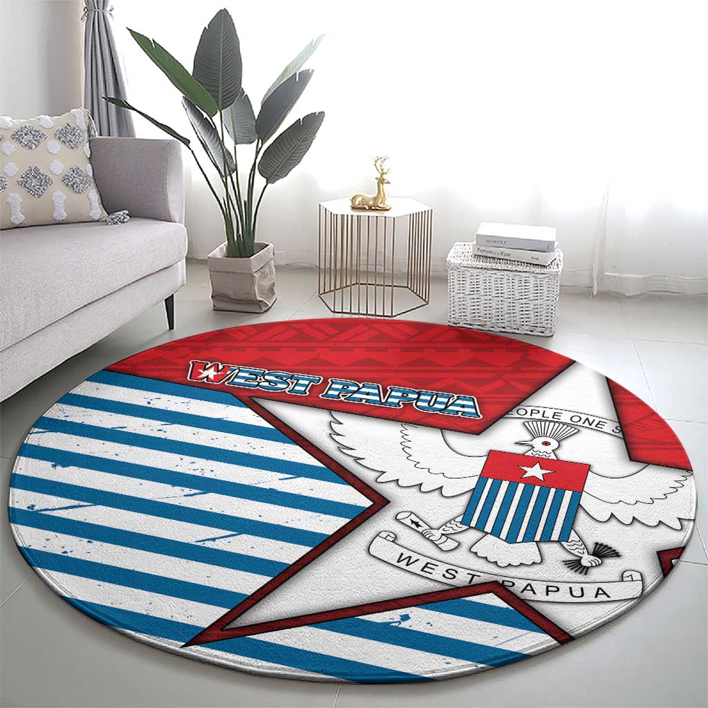 West Papua Morning Star Round Carpet One People One Soul - Polynesian Pride