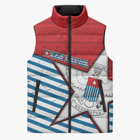 West Papua Morning Star Sleeveless Puffer Jacket One People One Soul DT05 Unisex Red - Polynesian Pride