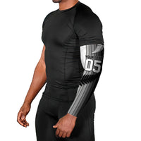 Custom New Zealand Football Arm Sleeves Silver Fern Maori Pattern Monochrome DT05 - Polynesian Pride