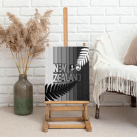 New Zealand Football Canvas Wall Art Silver Fern Maori Pattern Monochrome DT05 - Polynesian Pride