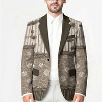 Hawaii Christmas In July Blazer Beige Mele Kalikimaka Sea Animals